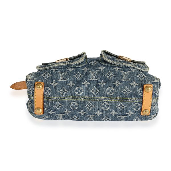 124508 stamp Louis Vuitton Blue Monogram Denim Baggy PM