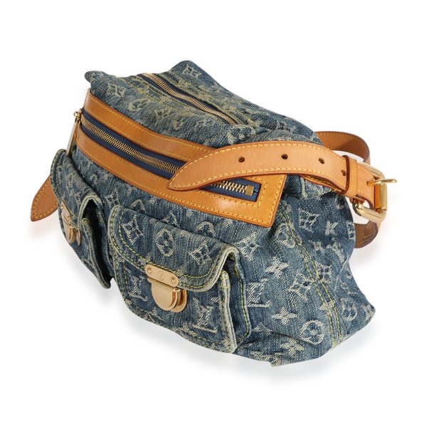 124508 sv Louis Vuitton Blue Monogram Denim Baggy PM