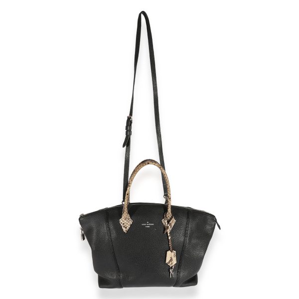 124588 av Louis Vuitton Black Veau Cashmere Soft Lockit MM