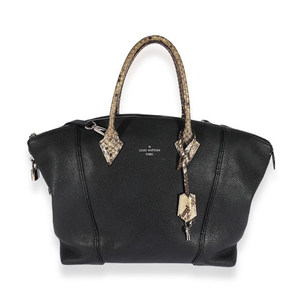 124588 fv Louis Vuitton Black Veau Cashmere Soft Lockit MM