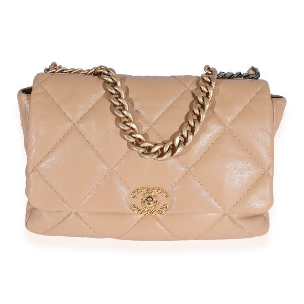 124589 fv Chanel 19 Maxi Quilted Lambskin Flap Bag