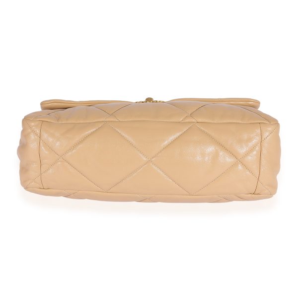 124589 stamp Chanel 19 Maxi Quilted Lambskin Flap Bag