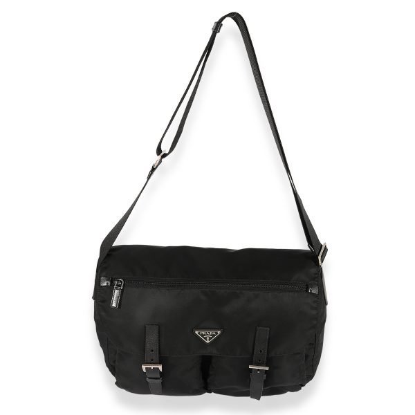 124594 av 2abcec21 9205 435c a30b e712631d80b1 Prada Black Nylon Vela Messenger