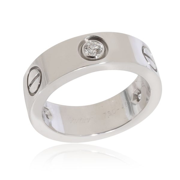 Ring White Gold Cartier Love 3 Diamond Ring in 18K White Gold 022 CTW