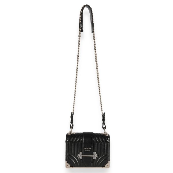 124844 bv 3ff8757e af53 476a b5db bc80de8e7df9 Prada Soft Calfskin Impunture Diagramme Cahier Crossbody Bag Black