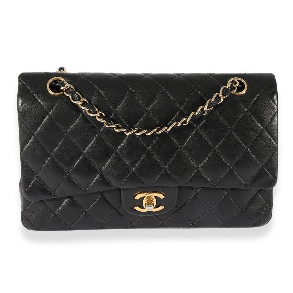 124845 fv Chanel Black Quilted Lambskin Medium Classic Double Flap Bag