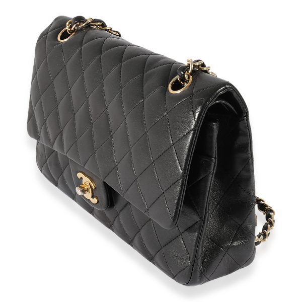 124845 sv Chanel Black Quilted Lambskin Medium Classic Double Flap Bag