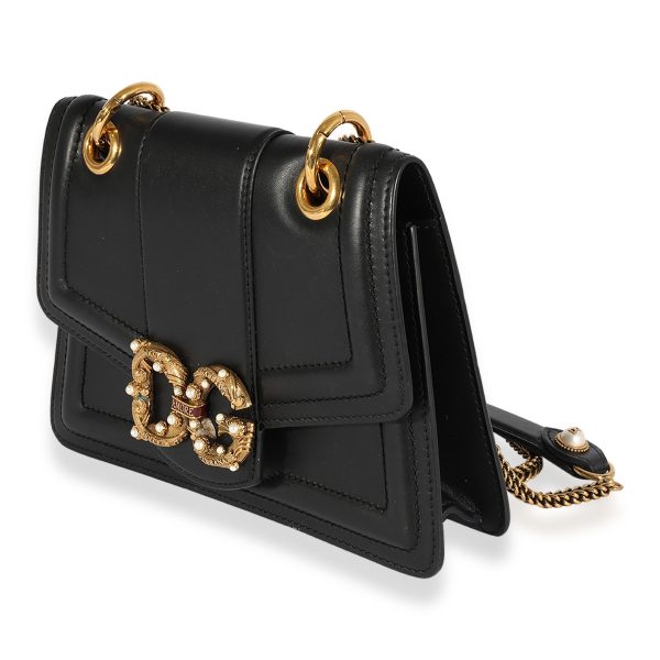 124866 sv Dolce Gabbana Black Leather Small DG Amore