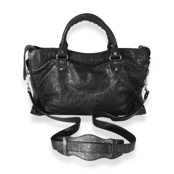 124868 stamp Balenciaga Black Crinkled Calfskin City Bag