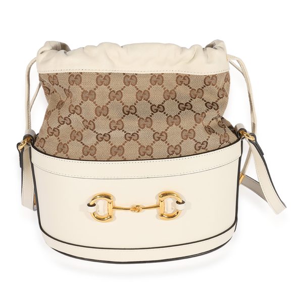 124869 fv 4581ebec 0986 4331 a696 9d03297c23c5 Gucci White Leather GG Canvas 1955 Horsebit Bag