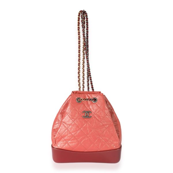 124932 fv Chanel Raspberry Quilted Calfskin Small Gabrielle Backpack