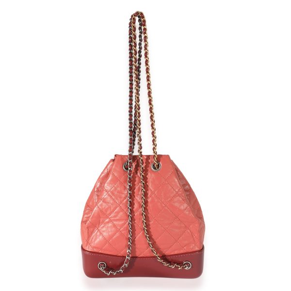 124932 stamp Chanel Raspberry Quilted Calfskin Small Gabrielle Backpack