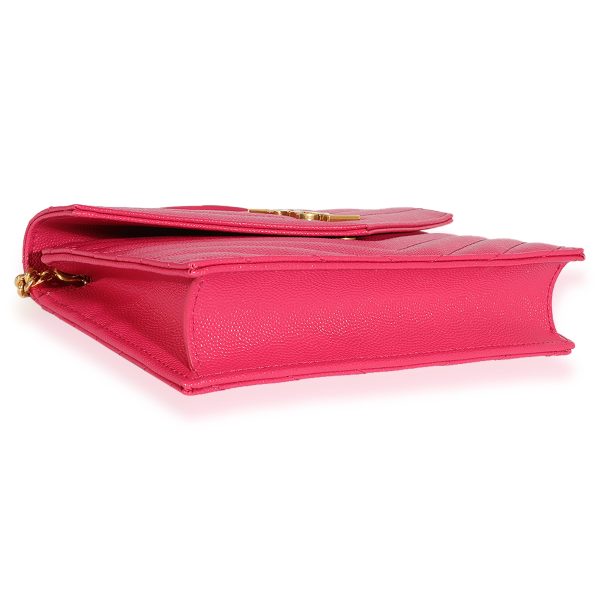 124933 clasp Saint Laurent Pink Monogram Chain Wallet