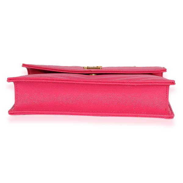 124933 stamp Saint Laurent Pink Monogram Chain Wallet