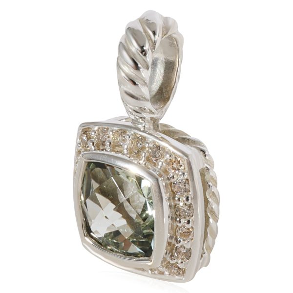 124941 sv David Yurman Albion Prasiolite Diamond Pendant in Sterling Silver 017 CTW