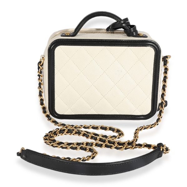 124971 pv 34a6f14b 55e6 46d0 9342 a6bd8ffe236e Chanel White Quilted Caviar Small Filigree Vanity Case