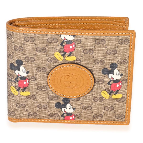 124986 fv Gucci x Disney Vintage GG Supreme Mickey Mouse Bifold Wallet