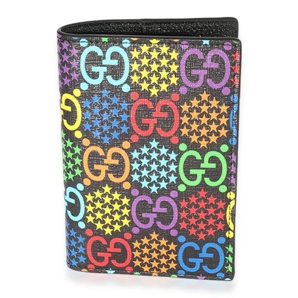 124989 fv Gucci Limited Edition Psychedelic Rainbow GG Supreme Canvas Passport Cover