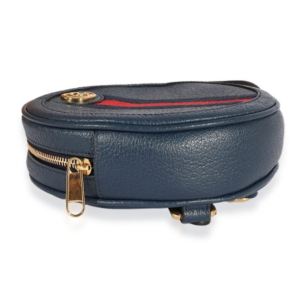 124993 clasp Gucci Navy Calfskin Ophidia Mini Round Backpack