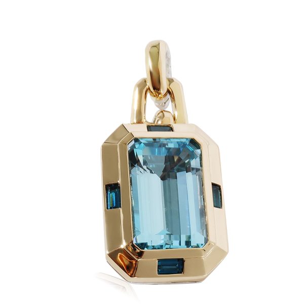 125017 bv David Yurman Novella Blue Topaz Enhancer in 18K Yellow GoldSS