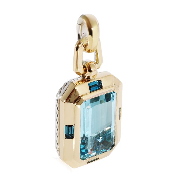 125017 fv David Yurman Novella Blue Topaz Enhancer in 18K Yellow GoldSS