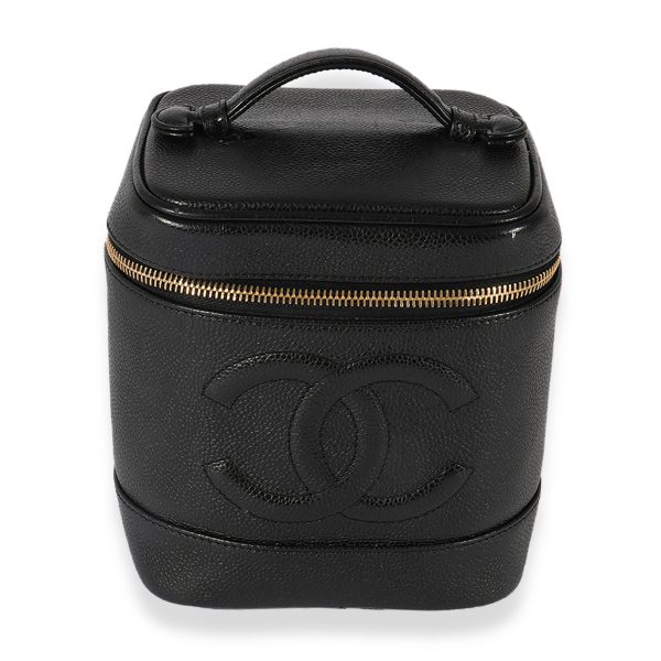 125029 fv 4d380cae f359 4ad2 8aa4 2e8217166976 Chanel Vintage Black Caviar CC Vanity Case