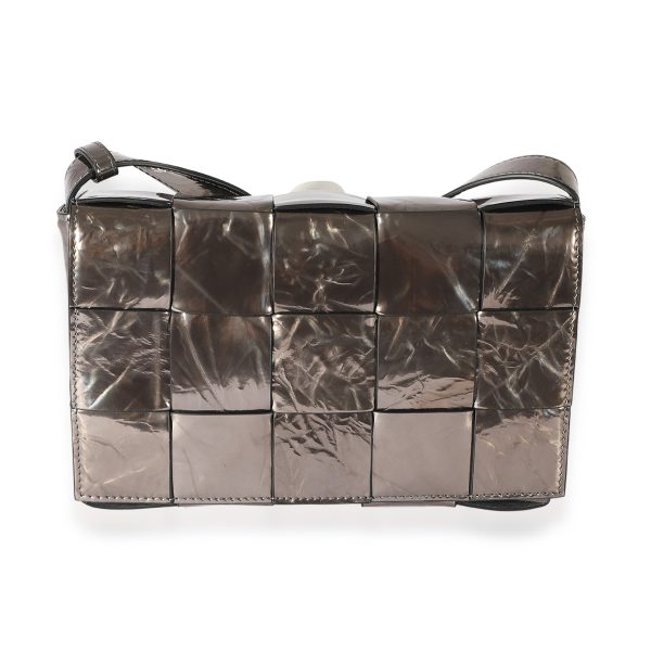 125051 fv Bottega Veneta Intrecciato Leather Cassette Bag Metallic