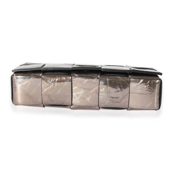 125051 stamp Bottega Veneta Intrecciato Leather Cassette Bag Metallic