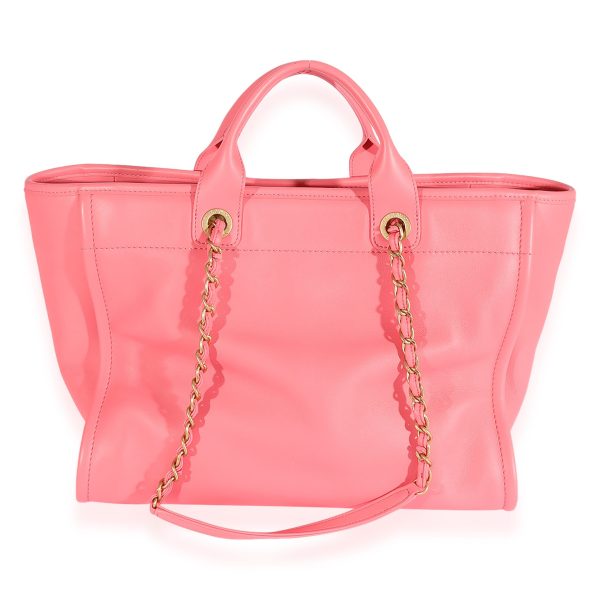 125077 pv Chanel Pink Leather Medium Deauville Tote