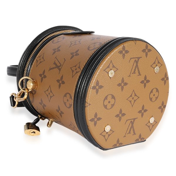 125098 clasp Louis Vuitton Monogram Reverse Canvas Black Calfskin Cannes