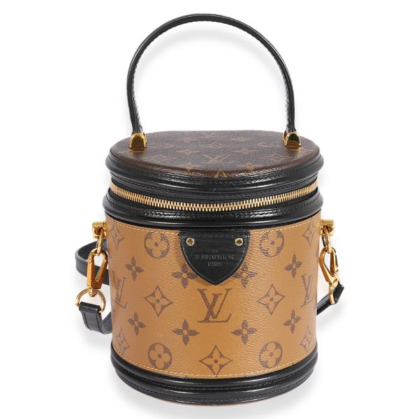 125098 fv Louis Vuitton Monogram Reverse Canvas Black Calfskin Cannes