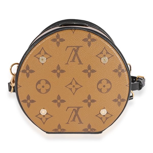 125098 stamp Louis Vuitton Monogram Reverse Canvas Black Calfskin Cannes