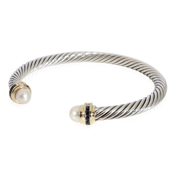 125100 sv David Yurman Cable Classic Pearl Sapphire Bracelet in 14k Yellow GoldSS