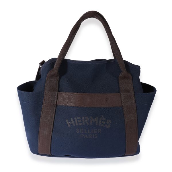 125145 fv b99abafb 7fa4 48cb 8f03 1ed92e585443 Hermès Navy Canvas The Grooming Bag