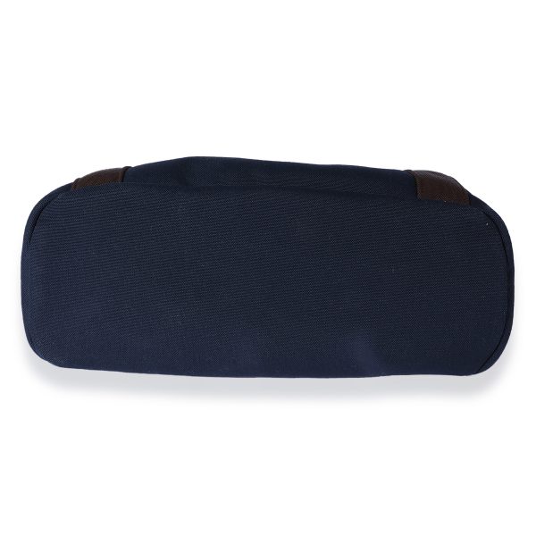 125145 stamp 08b4f515 bcf6 467d 8025 14c12634d8a2 Hermès Navy Canvas The Grooming Bag