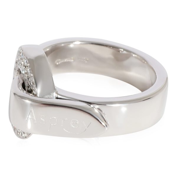 125167 sv Asprey Circle Foldover Loop Diamond Ring in 18k White Gold 015 Ctw