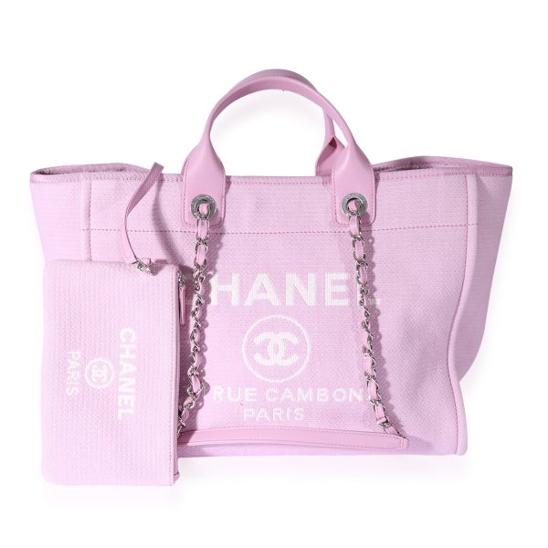 125220 fv Chanel Pink Canvas Large Deauville Tote