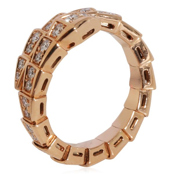 125256 av BVLGARI Serpenti Viper Diamond Ring in 18k Rose Gold 066 CTW