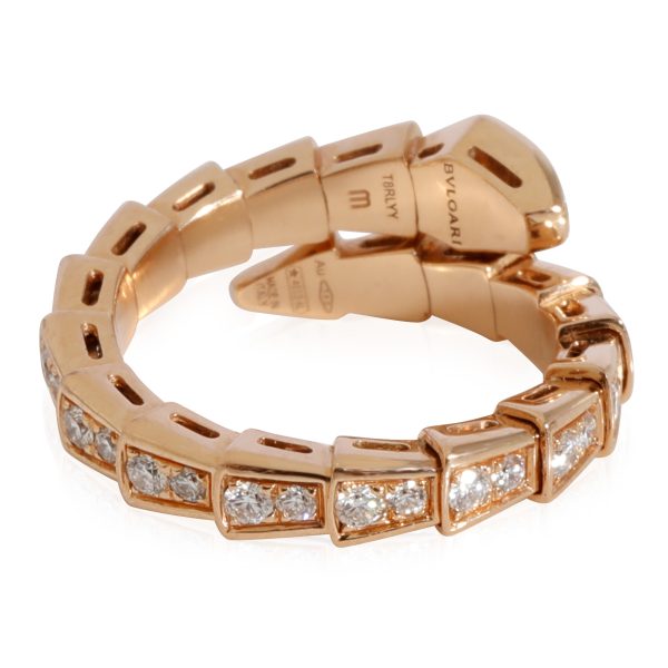 125256 pv BVLGARI Serpenti Viper Diamond Ring in 18k Rose Gold 066 CTW