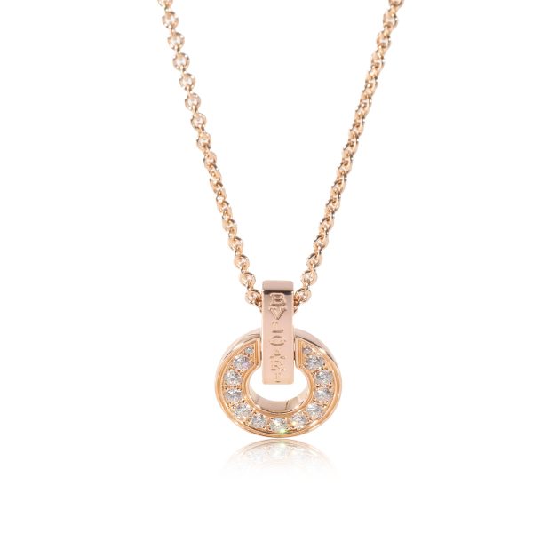 125260 fv d7b45286 f2fc 468a ad96 d28a2e6d1ba0 BVLGARI Bvlgari Bvlgari Diamond Pendant in 18k Rose Gold 037 CTW