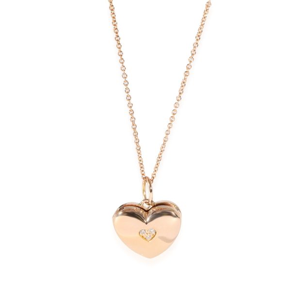 125262 fv e6853d84 b972 4490 a46c 60b759f69025 Tiffany Co Diamond Heart Lock Pendant in 18k Rose Gold 002 CTW