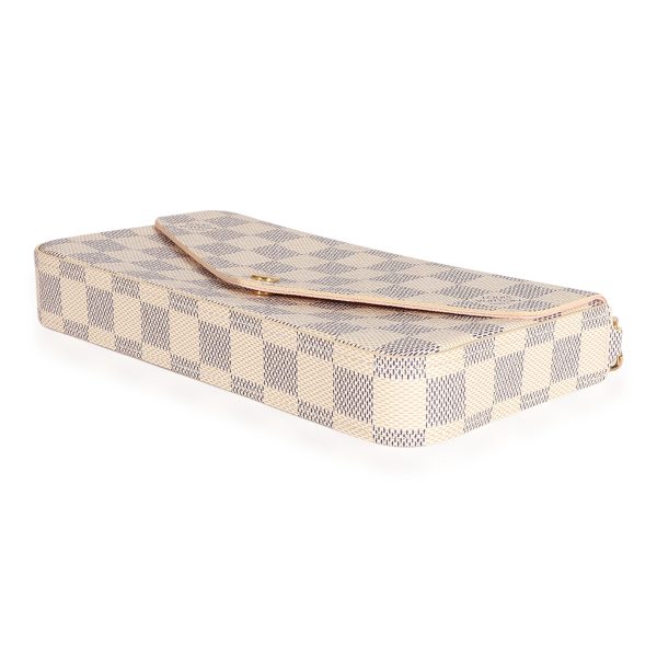 125266 clasp Louis Vuitton Damier Azur Canvas Félicie Pochette