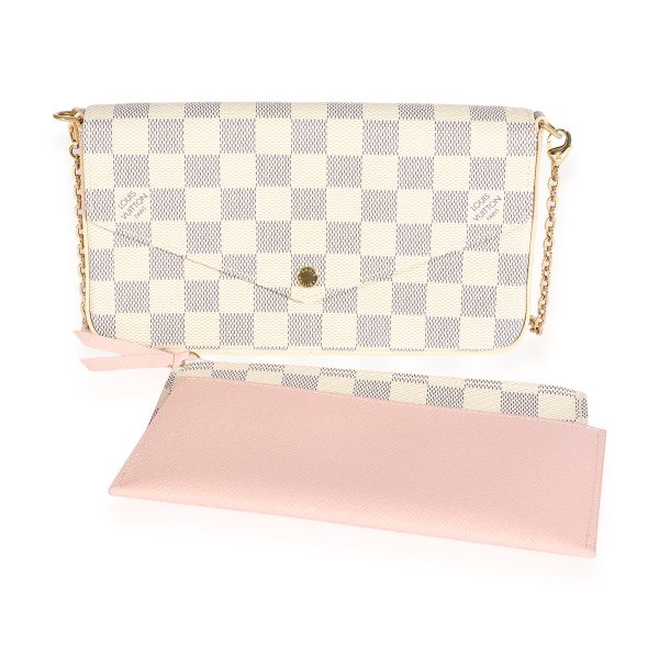 125266 fv Louis Vuitton Damier Azur Canvas Félicie Pochette