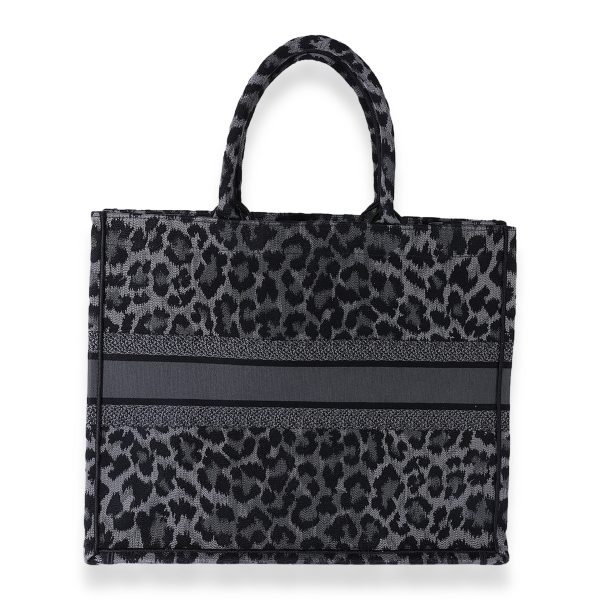 125268 pv 6414775f 7c47 4b50 9185 9bcc705a781a Christian Dior Black Gray Leopard Mizza Embroidery Large Book Tote