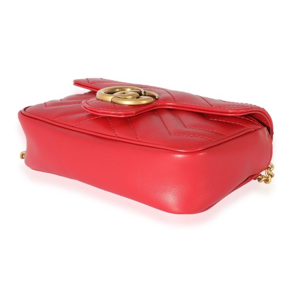 125289 box df59109d 9a9f 40d3 80a6 1bd2bdf37731 Gucci Red Matelass√© Leather GG Marmont Super Mini Shoulder Bag