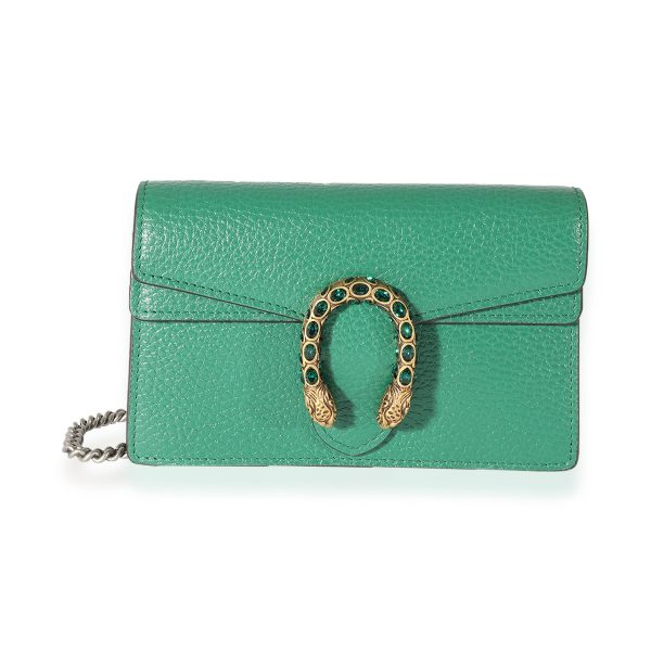 125291 fv Gucci Emerald Green Leather Super Mini Dionysus