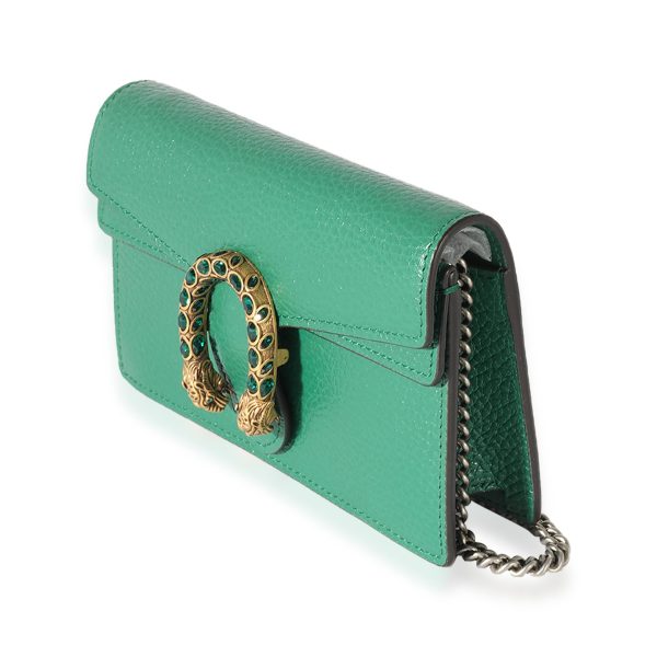 125291 sv Gucci Emerald Green Leather Super Mini Dionysus