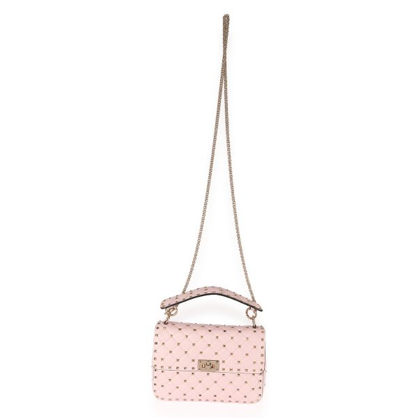 125299 ad1 Valentino Pink Leather Rockstud Spike Medium Shoulder Bag