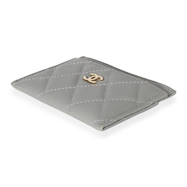 125300 box 759681b5 45f6 447a b0ac 5d6ebb144c00 Chanel CC Caviar Grey Classic Card Holder