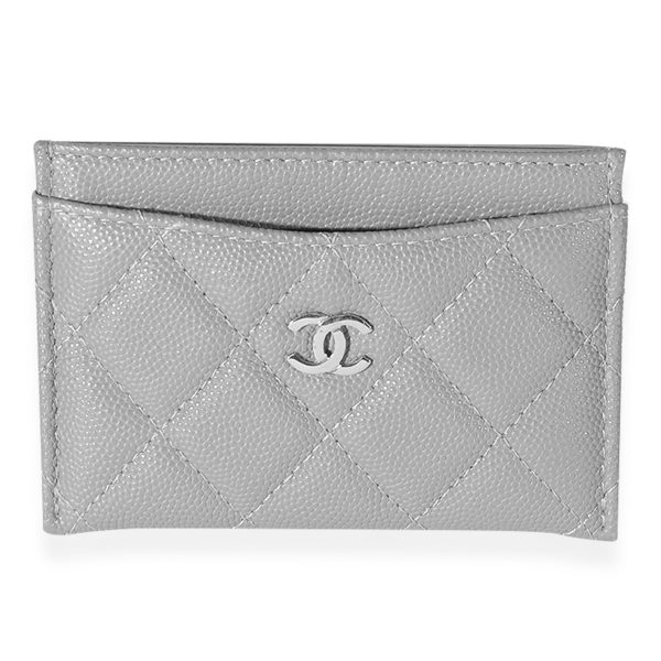 125300 fv f62beabd 49a3 4737 b76d 188d4ba0320f Chanel CC Caviar Grey Classic Card Holder